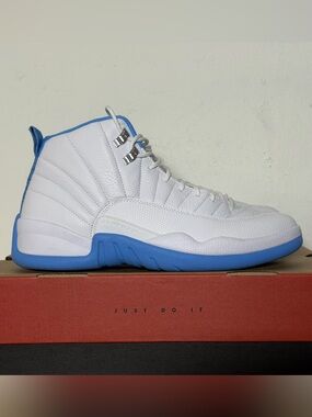 Nike Air Jordan 12 Retro Melo White University Blue UNC CT8013-112 Men's Size 11